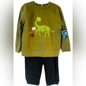 NWT! 2 Pc. Dinosaur Bones & Caveman Sweatshirt and Pants Set ~ Kids Size 3T